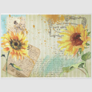Papel De Seda Série Sunflower e Dragonfly Design 3