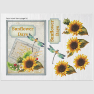 Papel De Seda Série Sunflower e Dragonfly Design 9