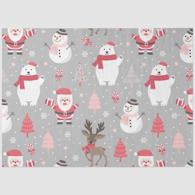 Papel De Seda Série Urso Polar Natal Design 10 (Frente )