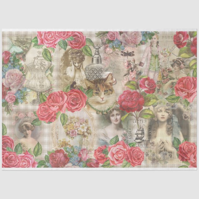 Papel De Seda Série Vitoriana Shabby Chic Design 4 (Frente )