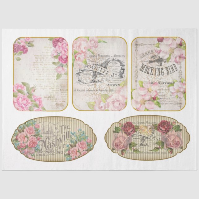 Papel De Seda Série Vitoriano Shabby Chic Design 11 (Frente )