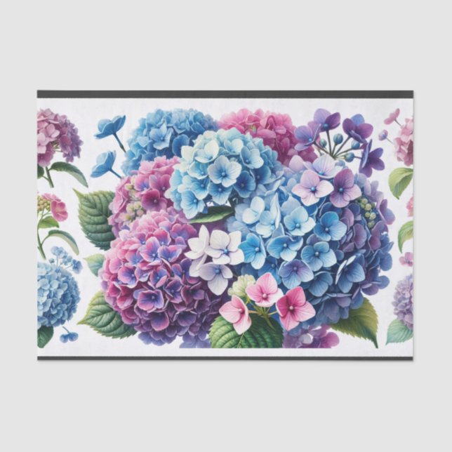 Papel De Seda servetten, decoupage, hydrangeas, crea (Frente )