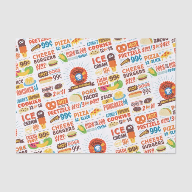 Papel De Seda Sesame Street Cookie Monster Foodie Truck (Frente )