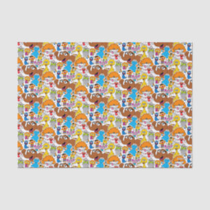 Papel De Seda Sesame Street Pals Doodley Patterno