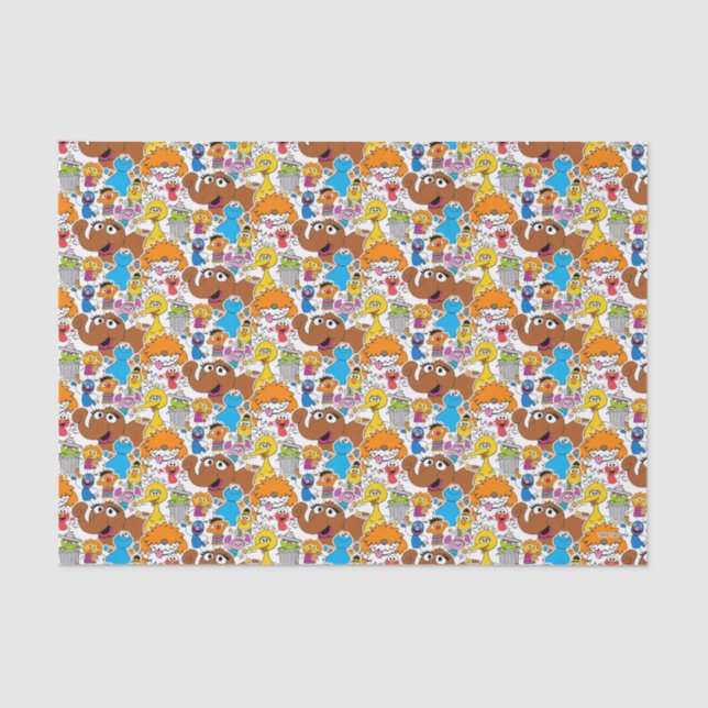Papel De Seda Sesame Street Pals Doodley Patterno (Frente )