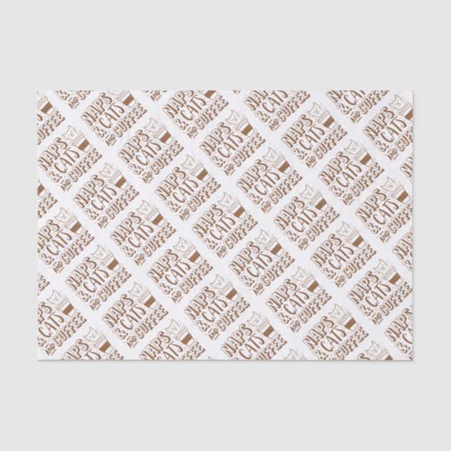 Papel De Seda sestas e gatos e café (Frente )