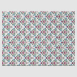 Papel De Seda Set of 3-Earthy Pink & Teal Flowers and Hearts