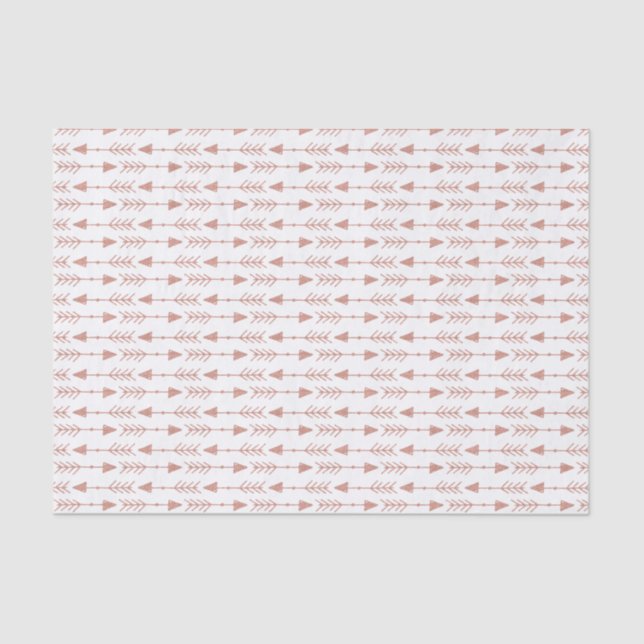 Papel De Seda Setas Tribais Douradas Girly Rosa | Boêmia (Frente )