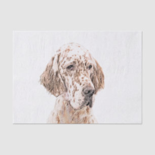 Papel De Seda Setter Inglês Laranja Belton Pintando Arte Cão