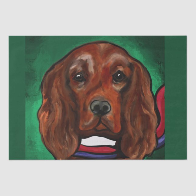 Papel De Seda Setter Irlandês Vermelho (Frente )