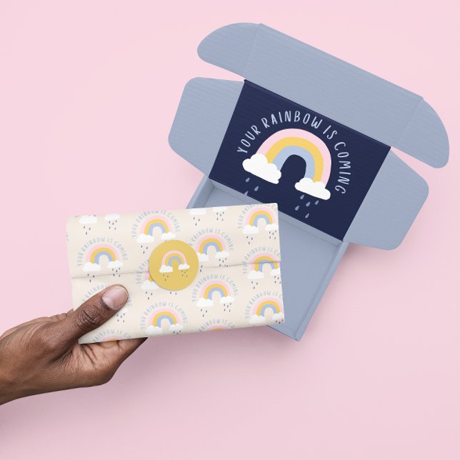 Papel De Seda Seu Arco-Íris Está Chegando Saco De Presente (Encourage someone special with this, "Your rainbow is coming" tissue paper! )