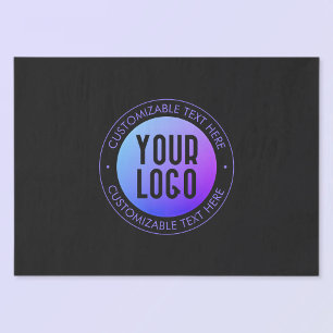 Papel De Seda Seu Logotipo & Moderno Gradiente Ombre Azul e Roxo