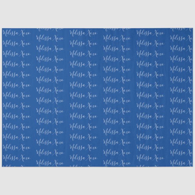 Papel De Seda Seu Nome Azul Escuro (Frente )
