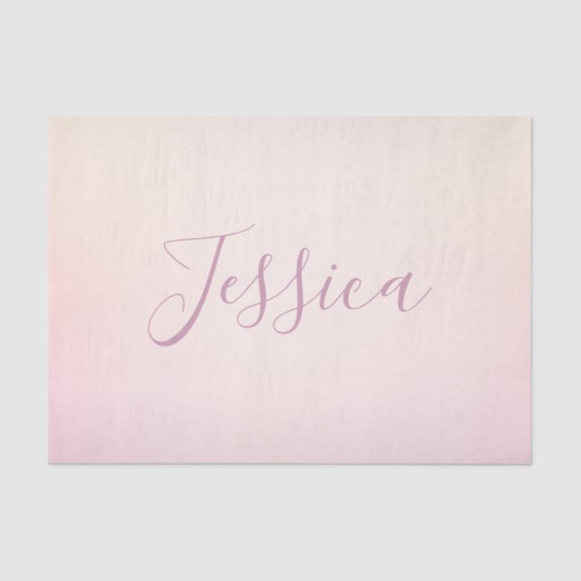 Papel De Seda Seu nome | Elegante Script Soft Ombre (Frente )