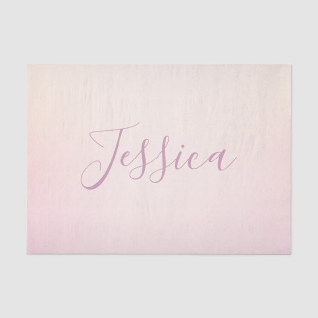 Papel De Seda Seu Nome | Elegante Sombreado Soft Script (Frente )