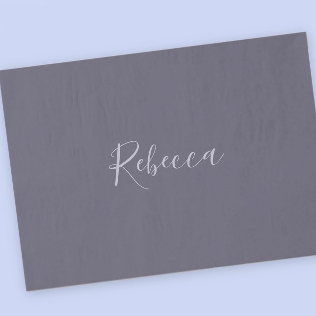 Papel De Seda Seu Nome | Script Lavanda Elegante em Roxo Turvo (Criador carregado)