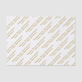 Papel De Seda Seu padrão de texto por todo o Impressão Dourado/b