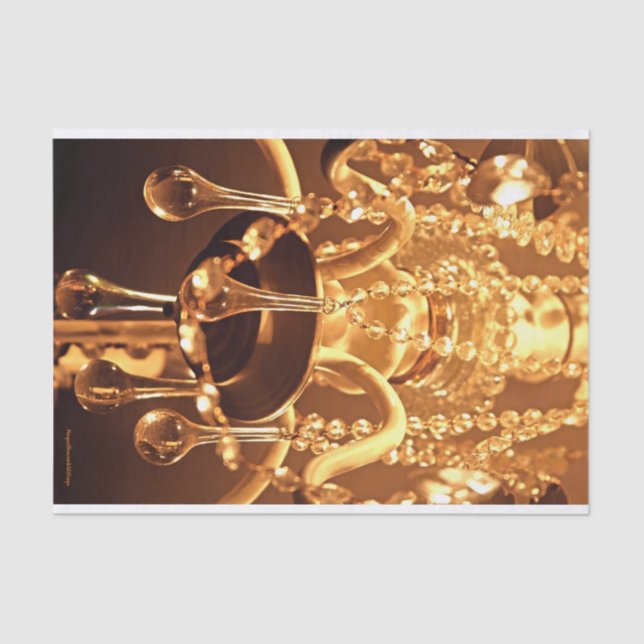 Papel De Seda Shabby Chandelier Bling 1-Dourado (Frente )