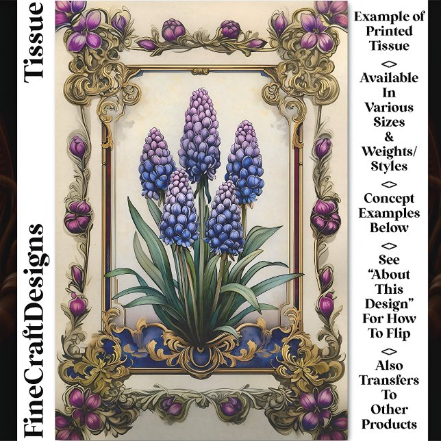 Papel De Seda Shabby Chic Azul Violeta Jacinto DA3 Decoupage (Criador carregado)