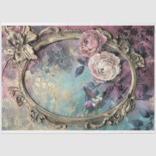 Papel De Seda Shabby Chic, Barroco Vintage, Arte de Beija-flor