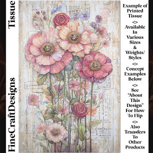 Papel De Seda Shabby Chic Floral Pastel Colagem CS5 Decoupage