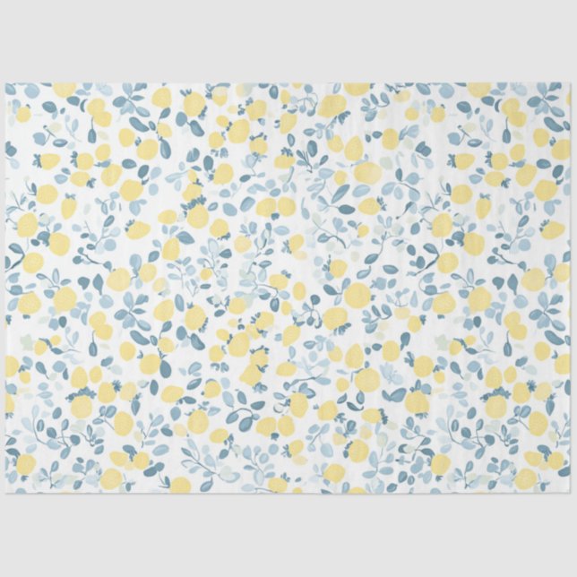 Papel De Seda Shabby Chic Lemon Floral Series Design #4 (Frente )