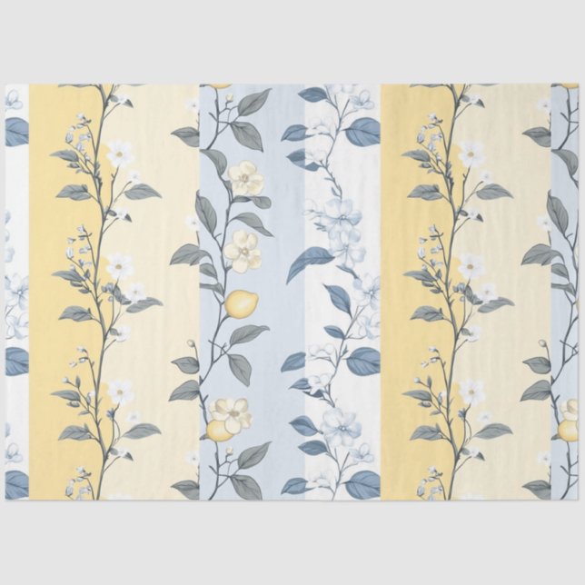 Papel De Seda Shabby Chic Lemon Floral Series Design #9 (Frente )