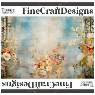 Papel De Seda Shabby Chic Vintage Flores Macias Decoupage A1L