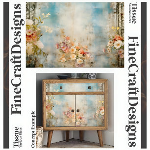 Papel De Seda Shabby Chic Vintage Flores Macias Decoupage A1R