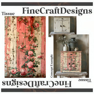 Papel De Seda Shabby Chic Vintage Rosas Rosa Decoupage Direito 1