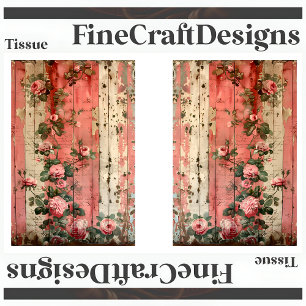 Papel De Seda Shabby Chic Vintage Rosas Rosa Decoupage E&D 164
