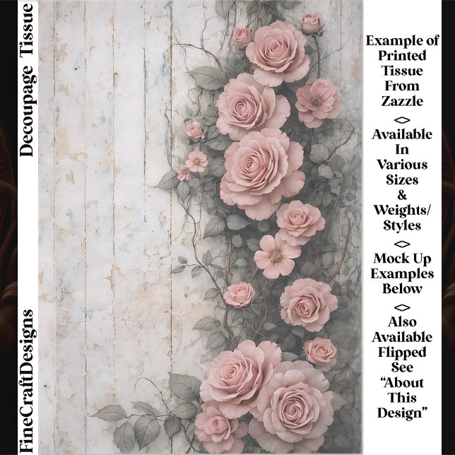 Papel De Seda Shabby Climbing Pale Pink Roses FD9R Decoupage (Criador carregado)