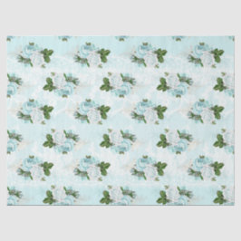 Papel De Seda Shabby Floral Aqua Series Design 1