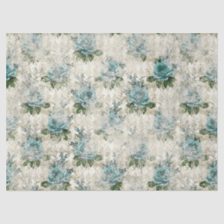 Papel De Seda Shabby Floral Aqua Series Design 2