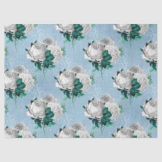 Papel De Seda Shabby Floral Blue Series Design 1