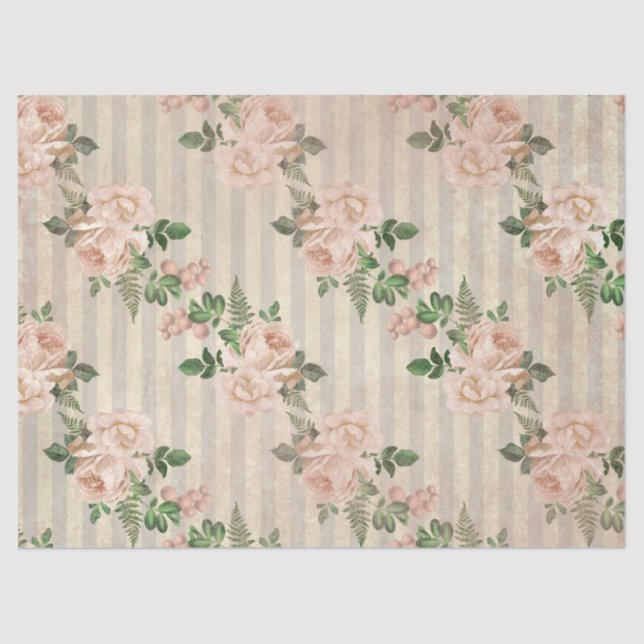 Papel De Seda Shabby Floral Peach Series Design 1 (Frente )
