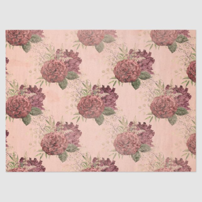 Papel De Seda Shabby Floral Peach Series Design 11 (Frente )