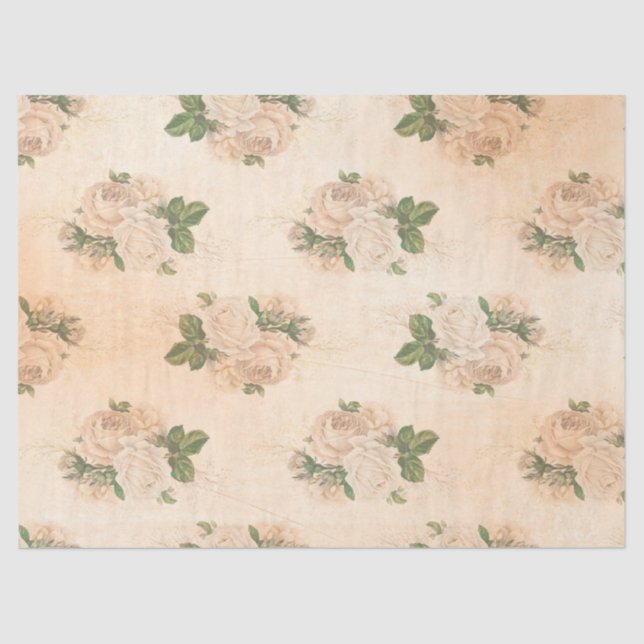 Papel De Seda Shabby Floral Peach Series Design 2 (Frente )