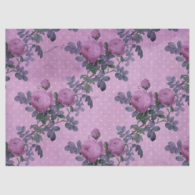 Papel De Seda Shabby Floral Purple Series Design 1 (Frente )