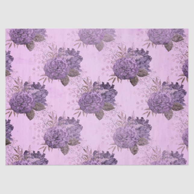 Papel De Seda Shabby Floral Purple Series Design 10 (Frente )