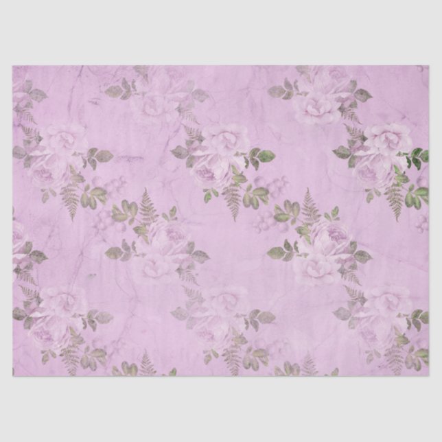 Papel De Seda Shabby Floral Purple Series Design 10 (Frente )