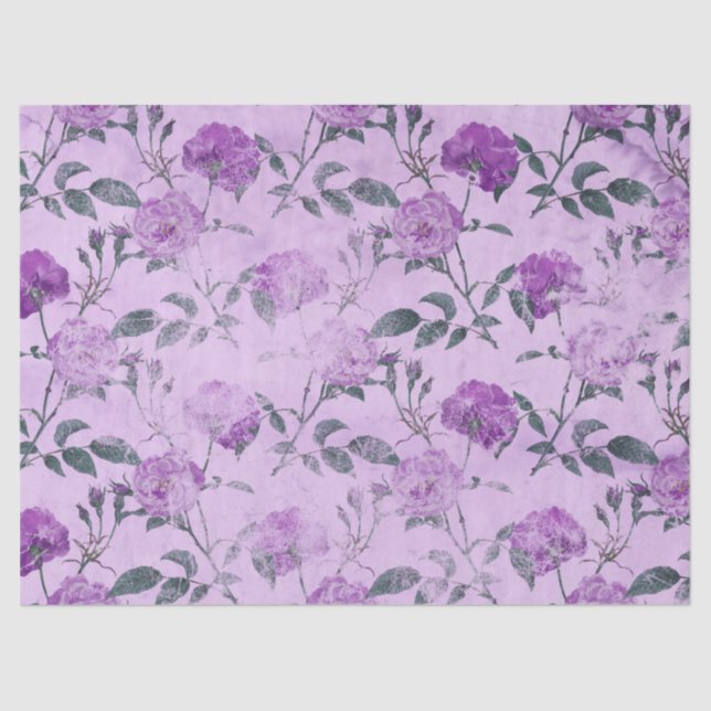 Papel De Seda Shabby Floral Purple Series Design 2 (Frente )