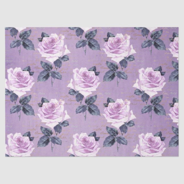 Papel De Seda Shabby Floral Purple Series Design 3 (Frente )