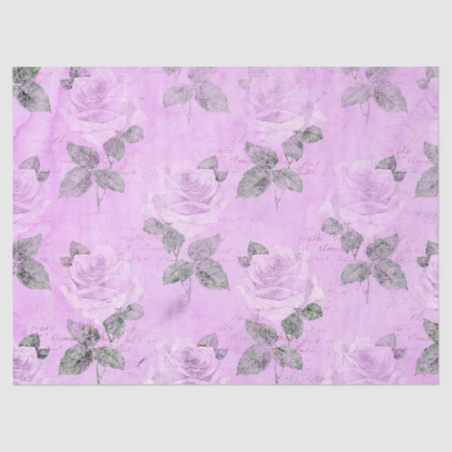 Papel De Seda Shabby Floral Purple Series Design 5 (Frente )