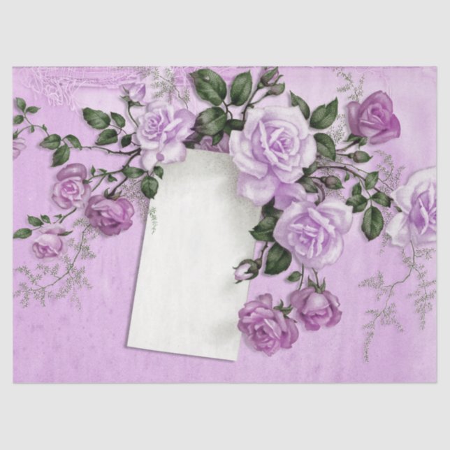 Papel De Seda Shabby Floral Purple Series Design 6 (Frente )