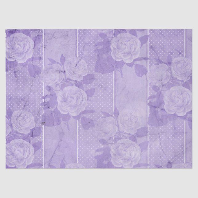 Papel De Seda Shabby Floral Purple Series Design 7 (Frente )