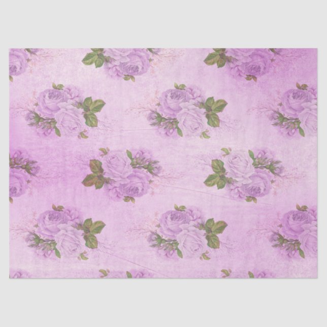 Papel De Seda Shabby Floral Purple Series Design 9 (Frente )