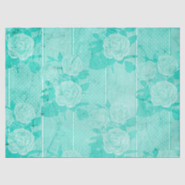 Papel De Seda Shabby Floral Turquoise Series Design 1