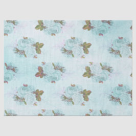 Papel De Seda Shabby Floral Turquoise Series Design 10