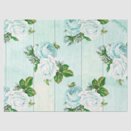 Papel De Seda Shabby Floral Turquoise Series Design 11